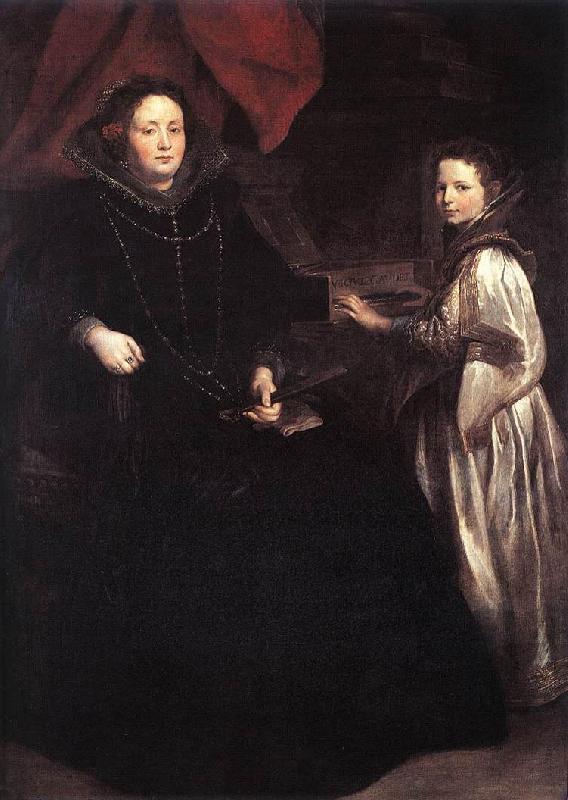 DYCK, Sir Anthony Van Portrait of Porzia Imperiale and Her Daughter fg Germany oil painting art